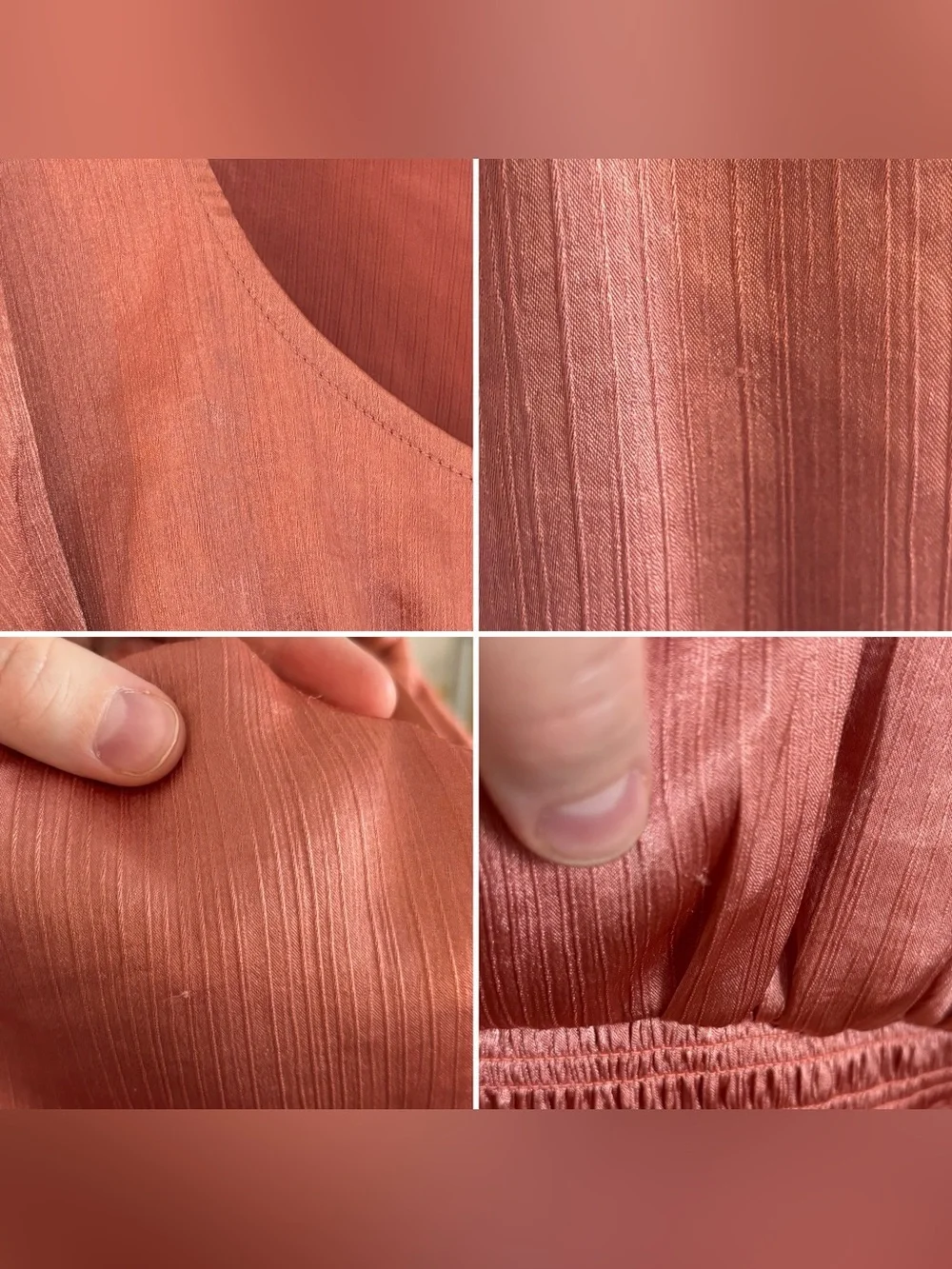 Free People Santiago Cropped Smocked Blouse in Pink Cinnamon, Long Sleeve, S